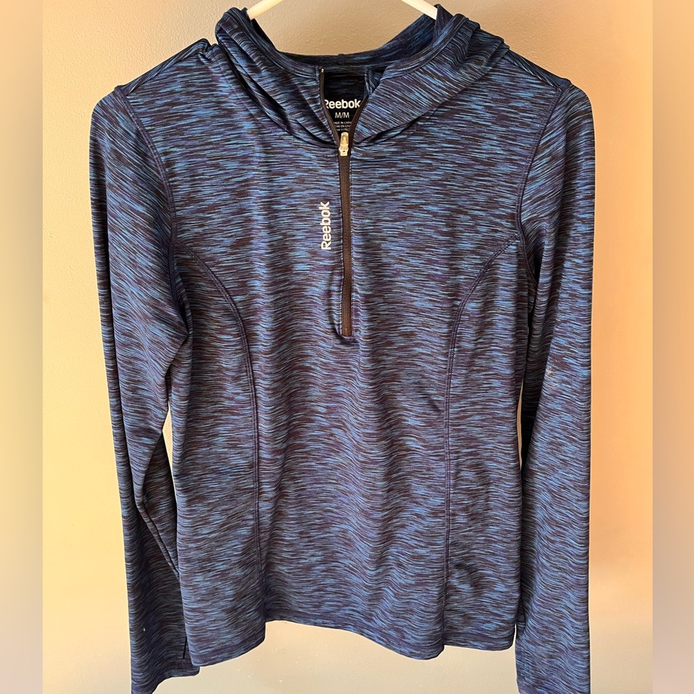 Reebok Multicolored Quarter-Zip Hooded Sweatshirt